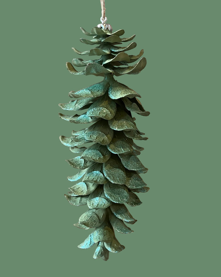 Sage Glitter Pinecone