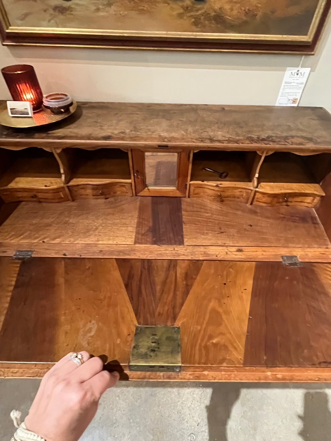 18th Century Genoese Walnut Drop Leaf Desk