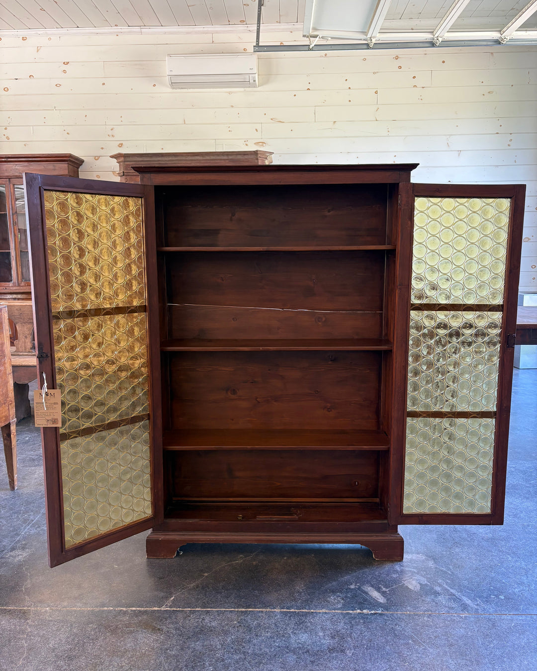 19th Century Fir Display Cabinet, Tuscany