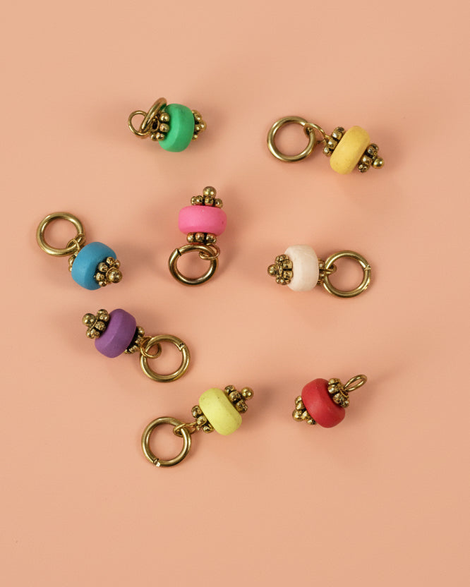 Gold Clay Bead Charm