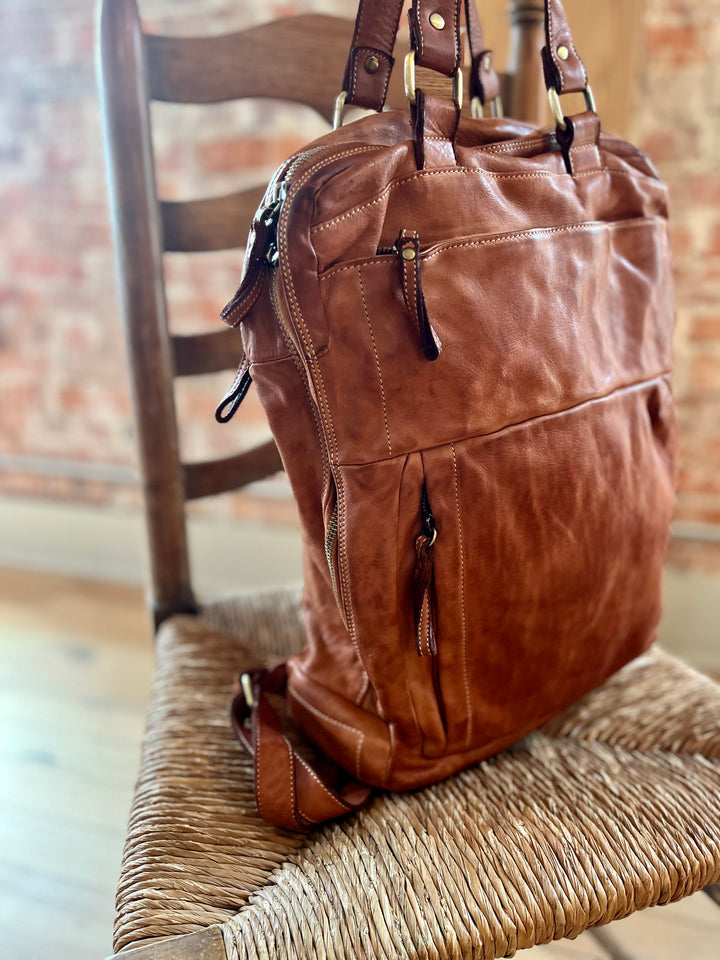 Italian Washed Leather Backpack