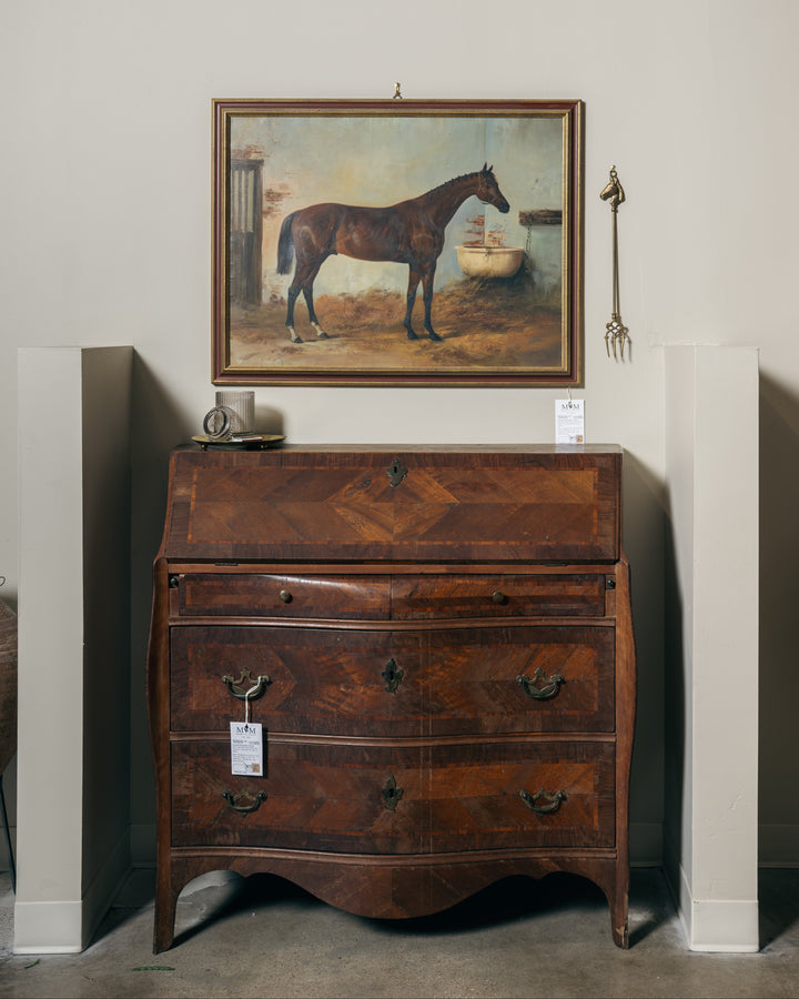 18th Century Genoese Walnut Drop Leaf Desk