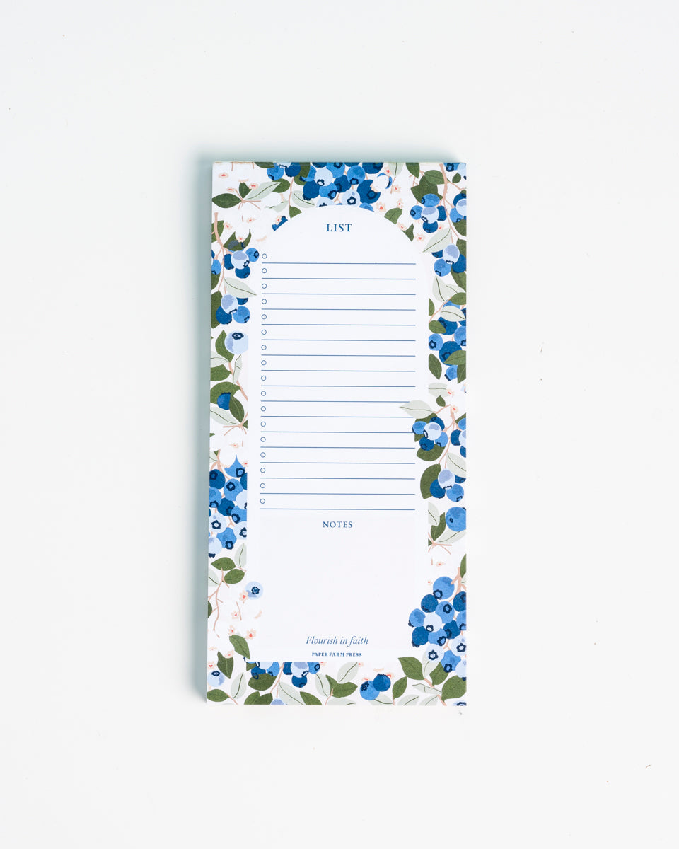 Blueberry Field Market List Notepad