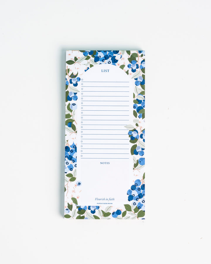 Blueberry Field Market List Notepad