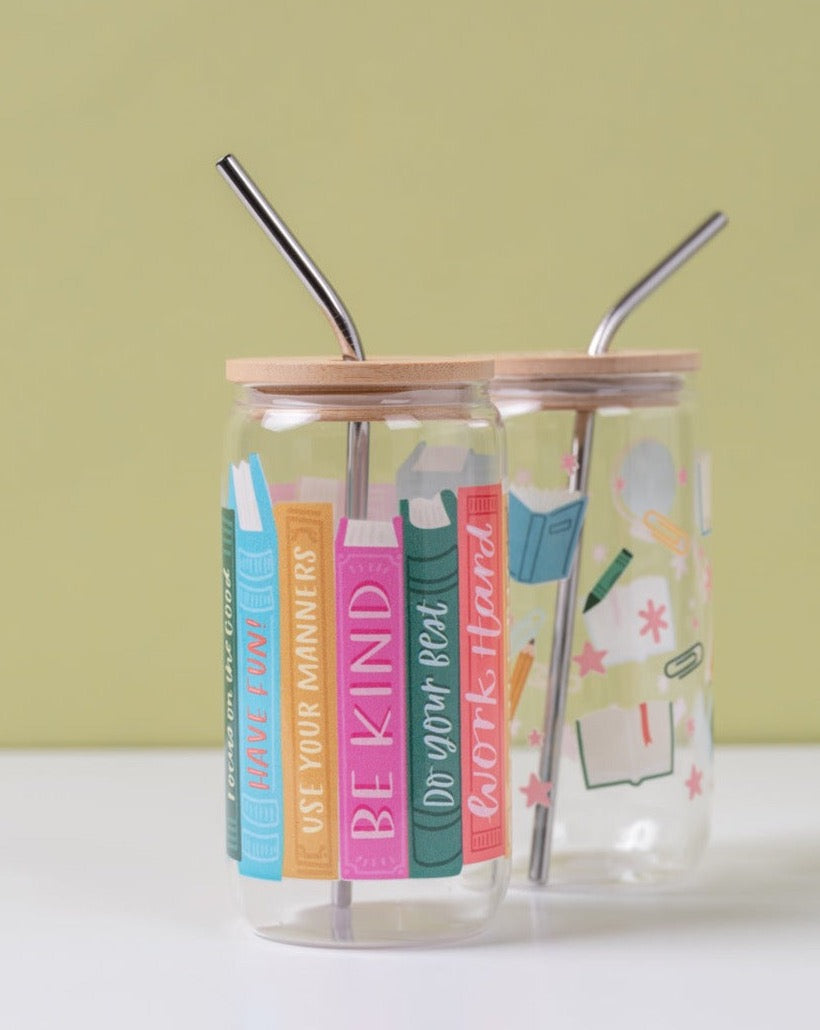 Affirmations Book Stack Glass Can