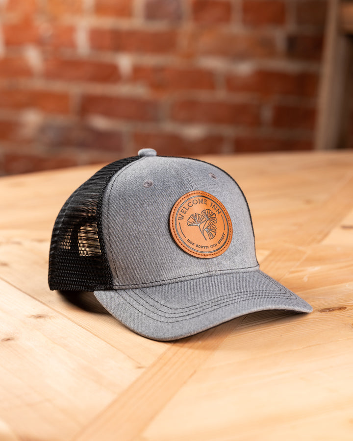 Welcome Inn Curved Brim Hat - Grey