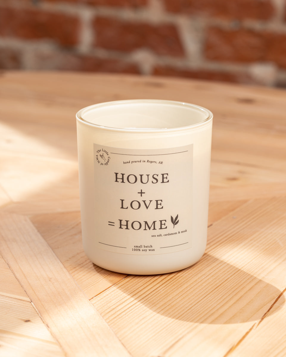 Cream House + Love = Home Candle