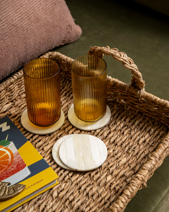 Amber Fluted Glass