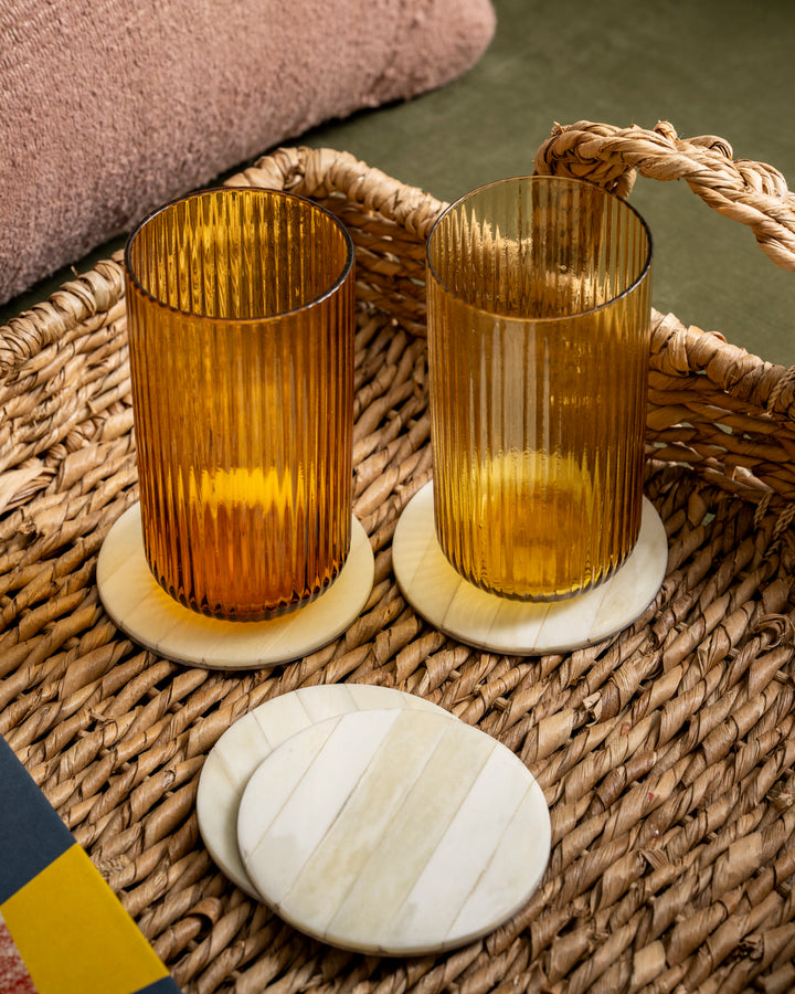 Amber Fluted Glass