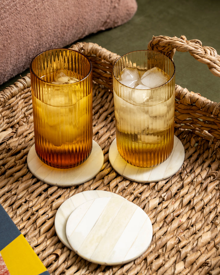 Amber Fluted Glass