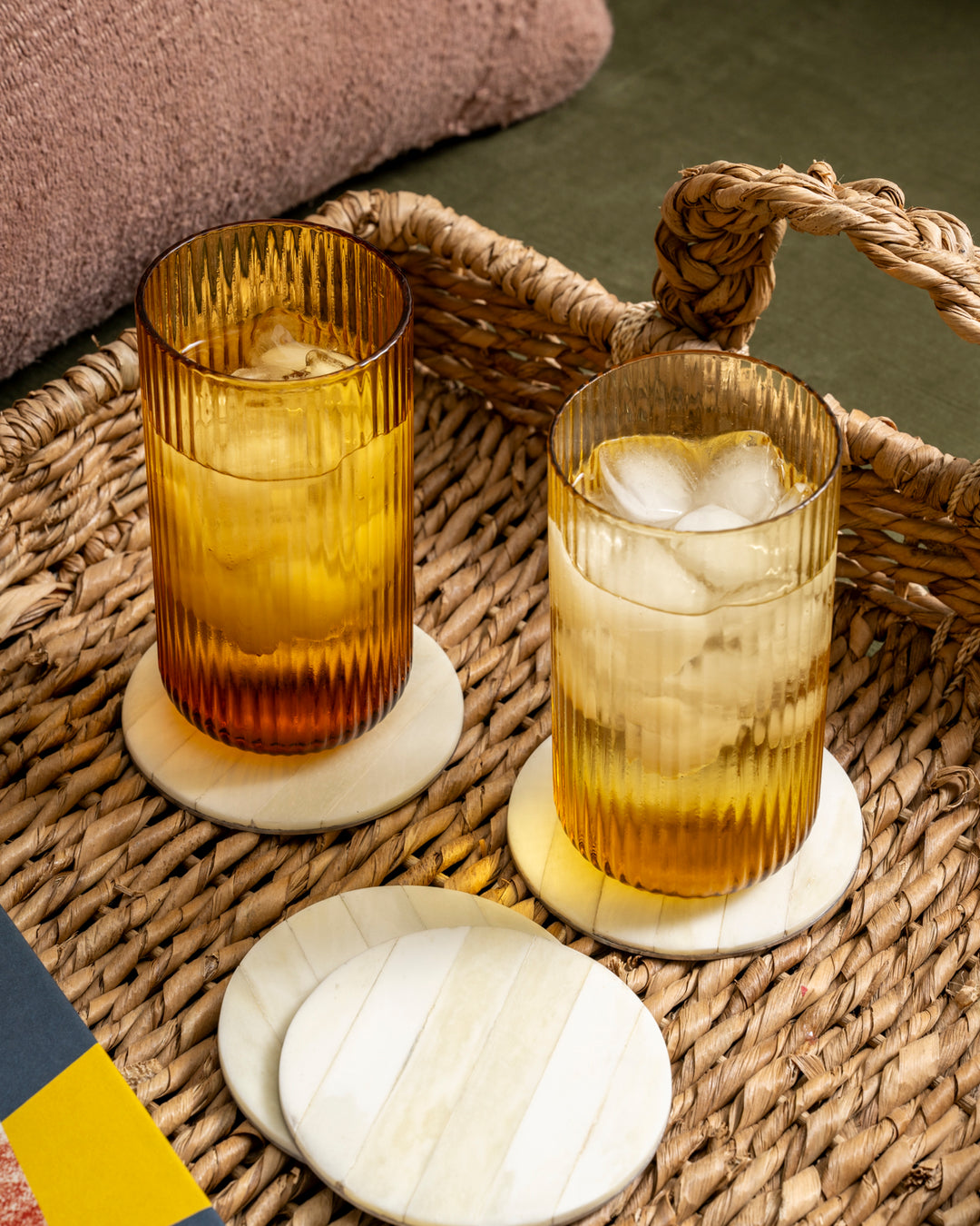 Amber Fluted Glass