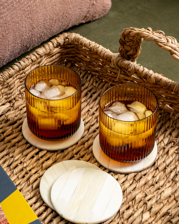 Amber Fluted Tumbler