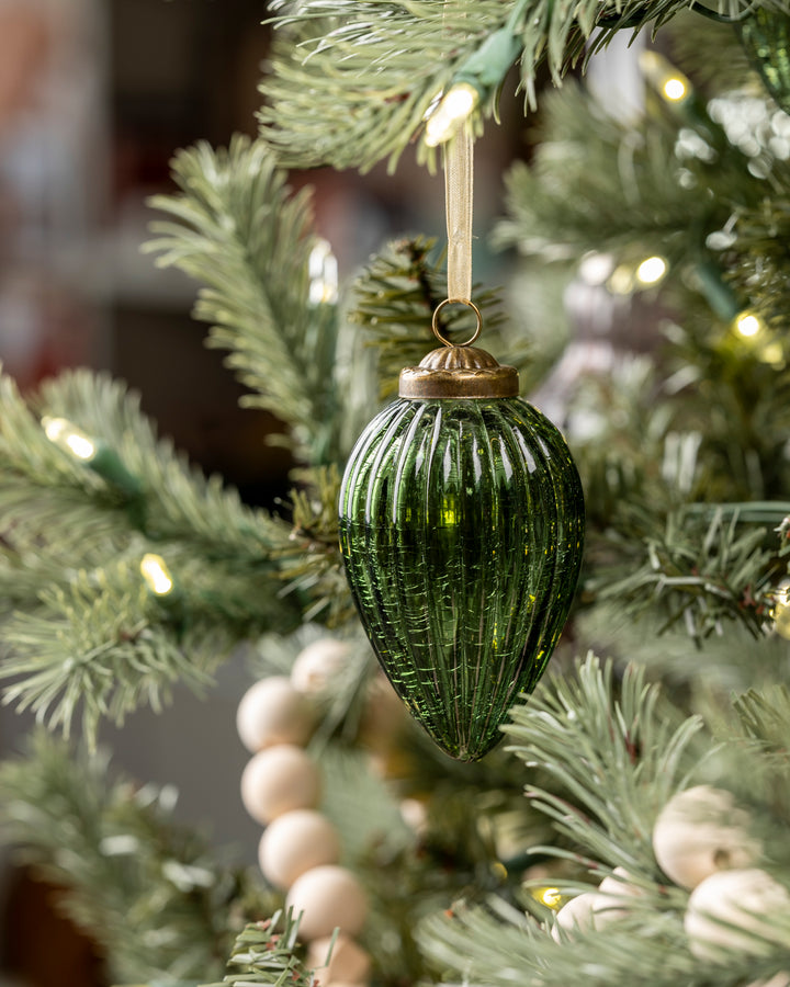 Crackled Green Glass Ornament