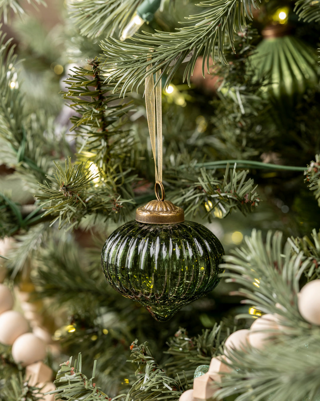 Crackled Green Glass Ornament