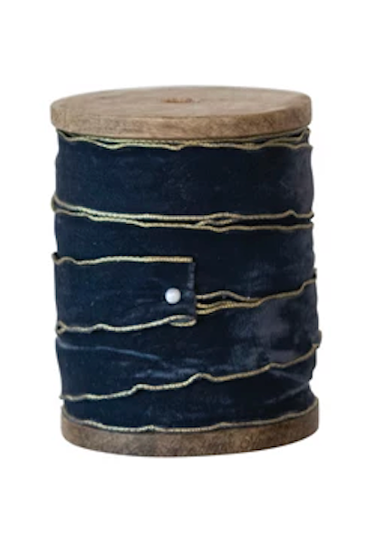 Gold Edge Velvet Ribbon 5-yd