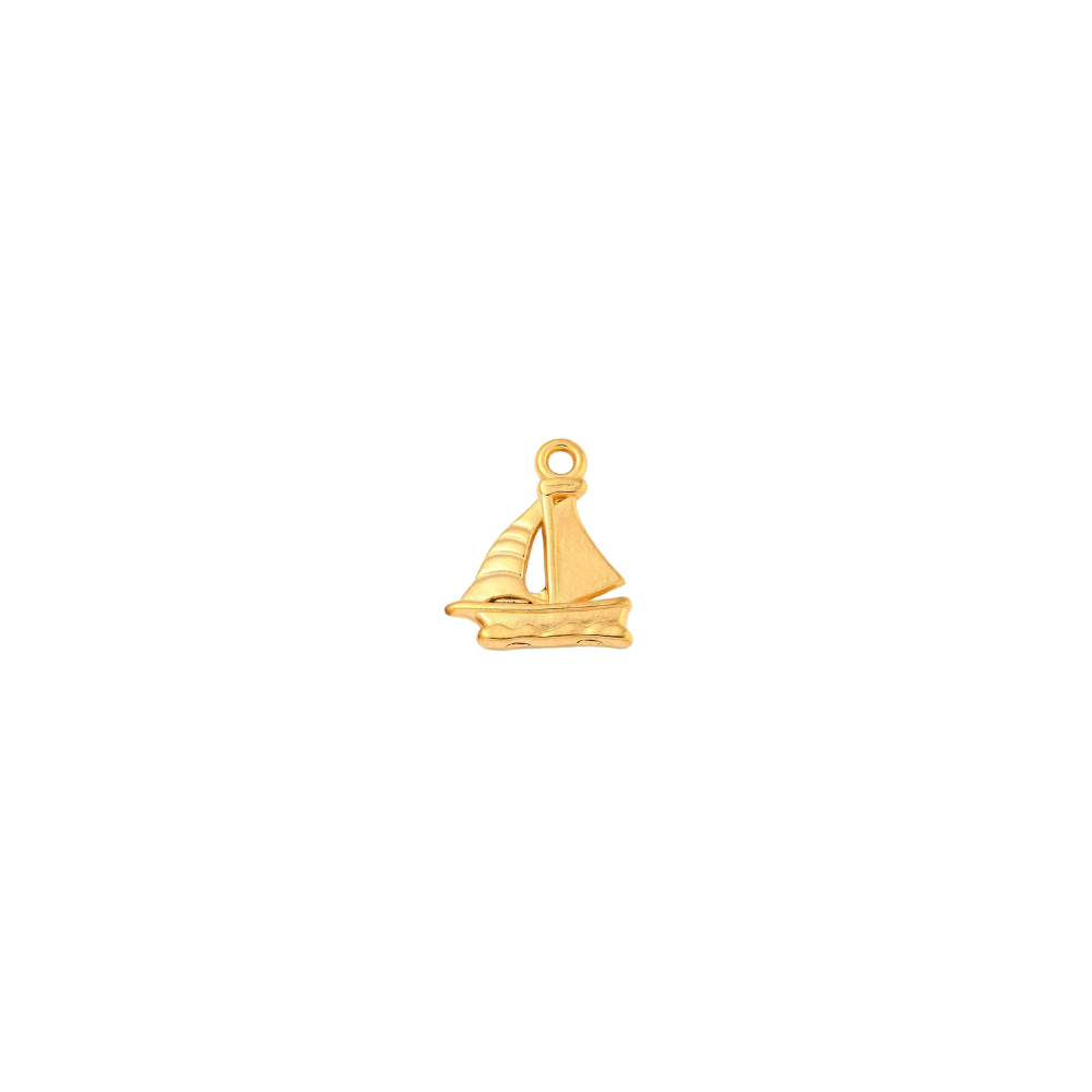 Gold Nautical Sailboat Charm - Waterproof Stainless Steel