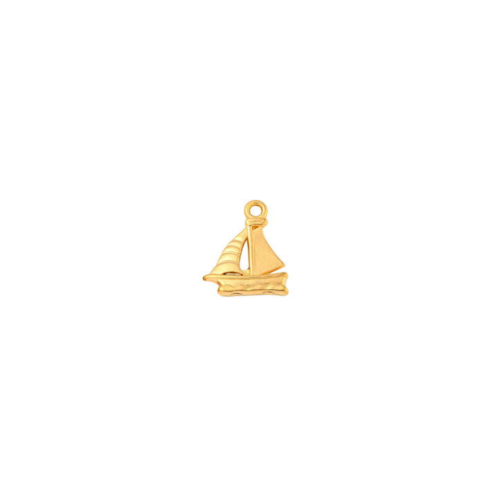 Gold Nautical Sailboat Charm - Waterproof Stainless Steel