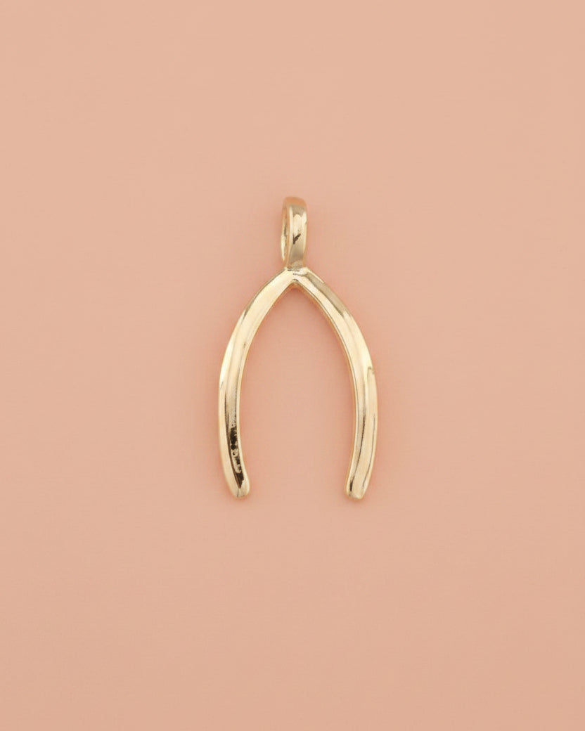 Golden Wishbone Charm