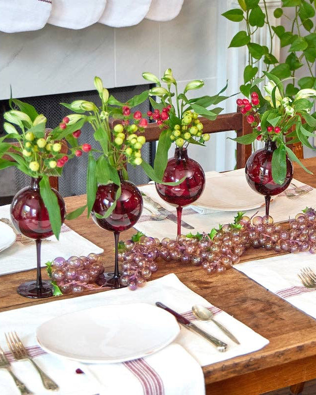 Crimson Wine Glass Shaped Vase