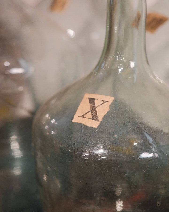 Vintage Clear Glass Demijohn Bottle