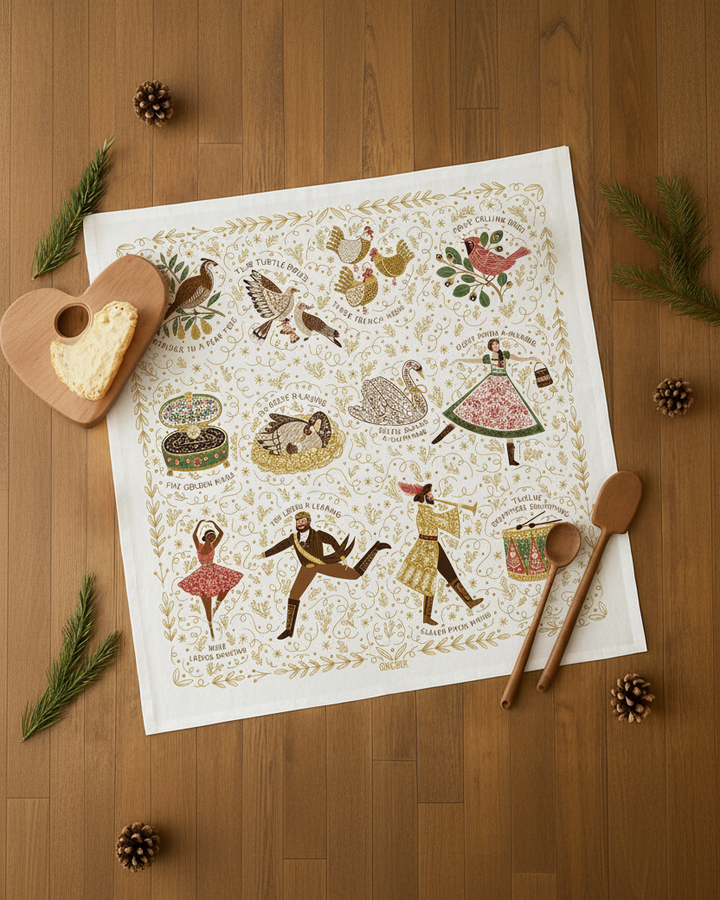 12 Days of Christmas Tea Towel