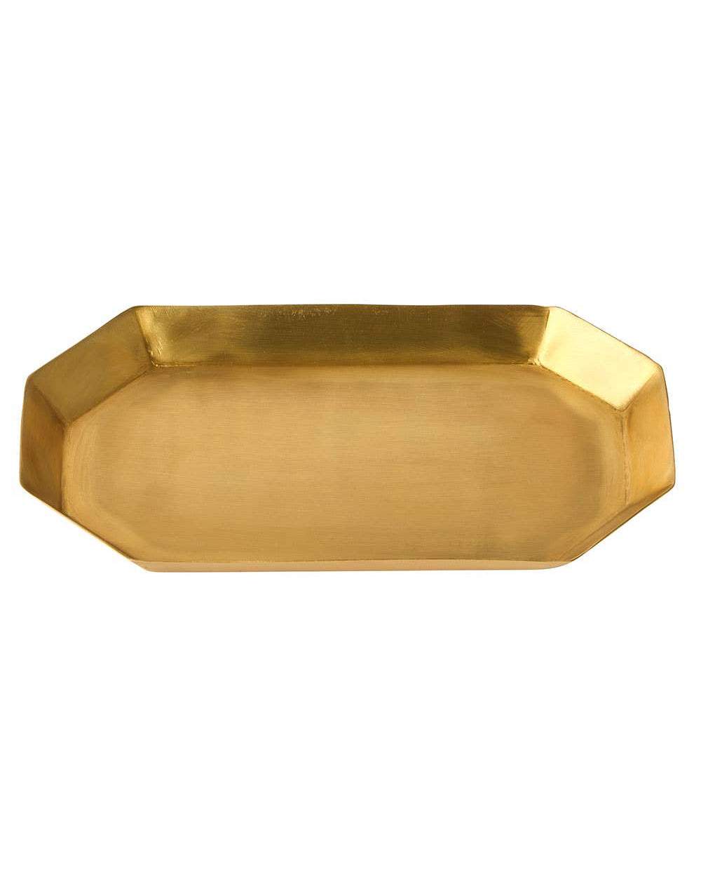 Gold octagonal tray on a white background