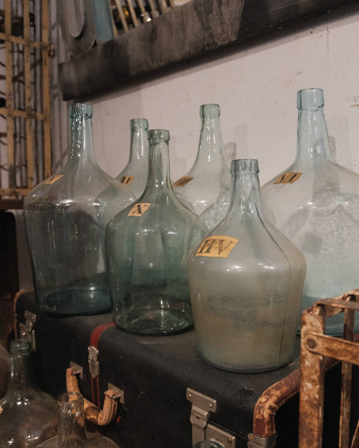 Vintage Clear Glass Demijohn Bottle