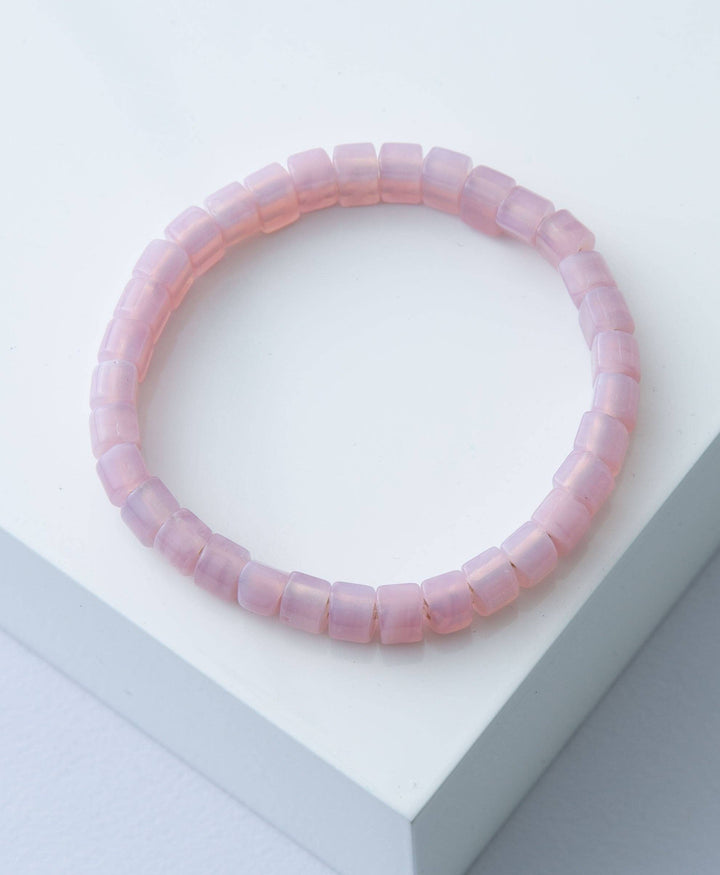 Opaque Glass Bracelet, Rose