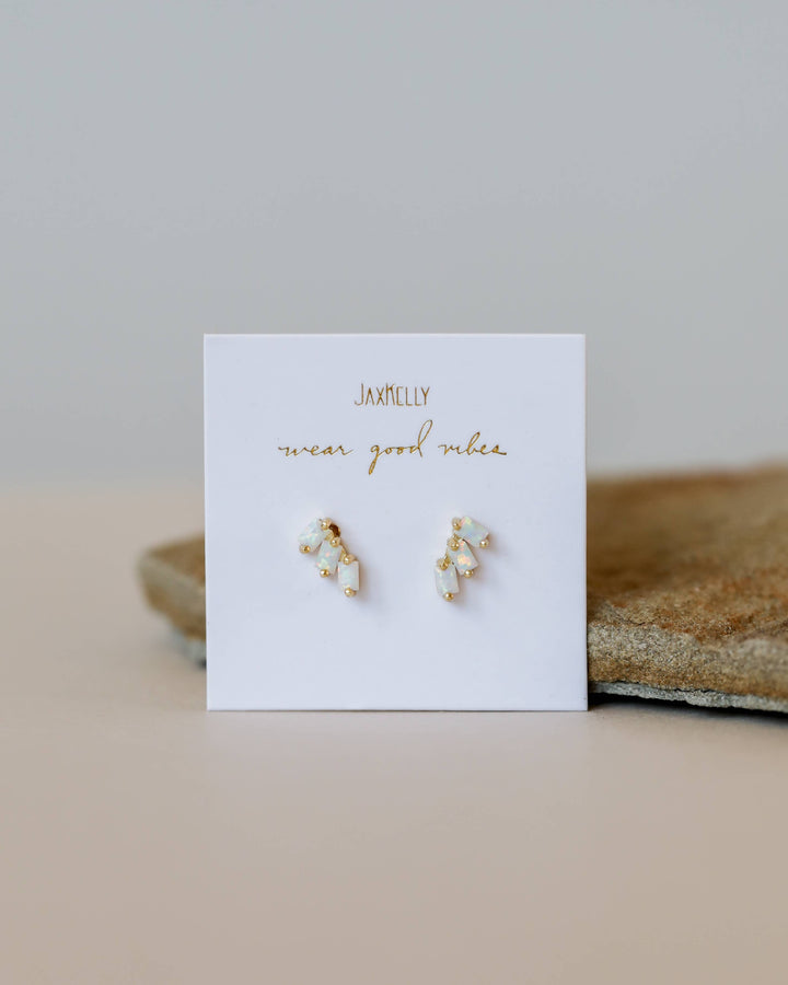 Joy - White Opal Earrings