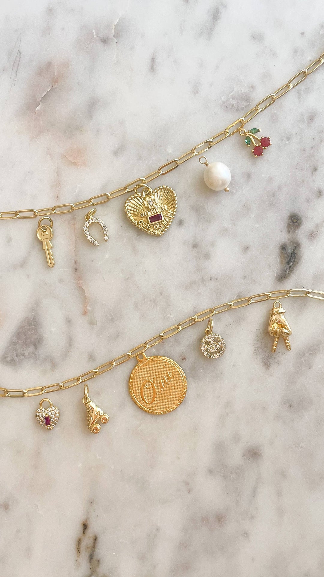 Gold Retro Roller Charm