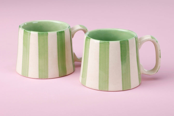 Green Stripe Coffee Cup