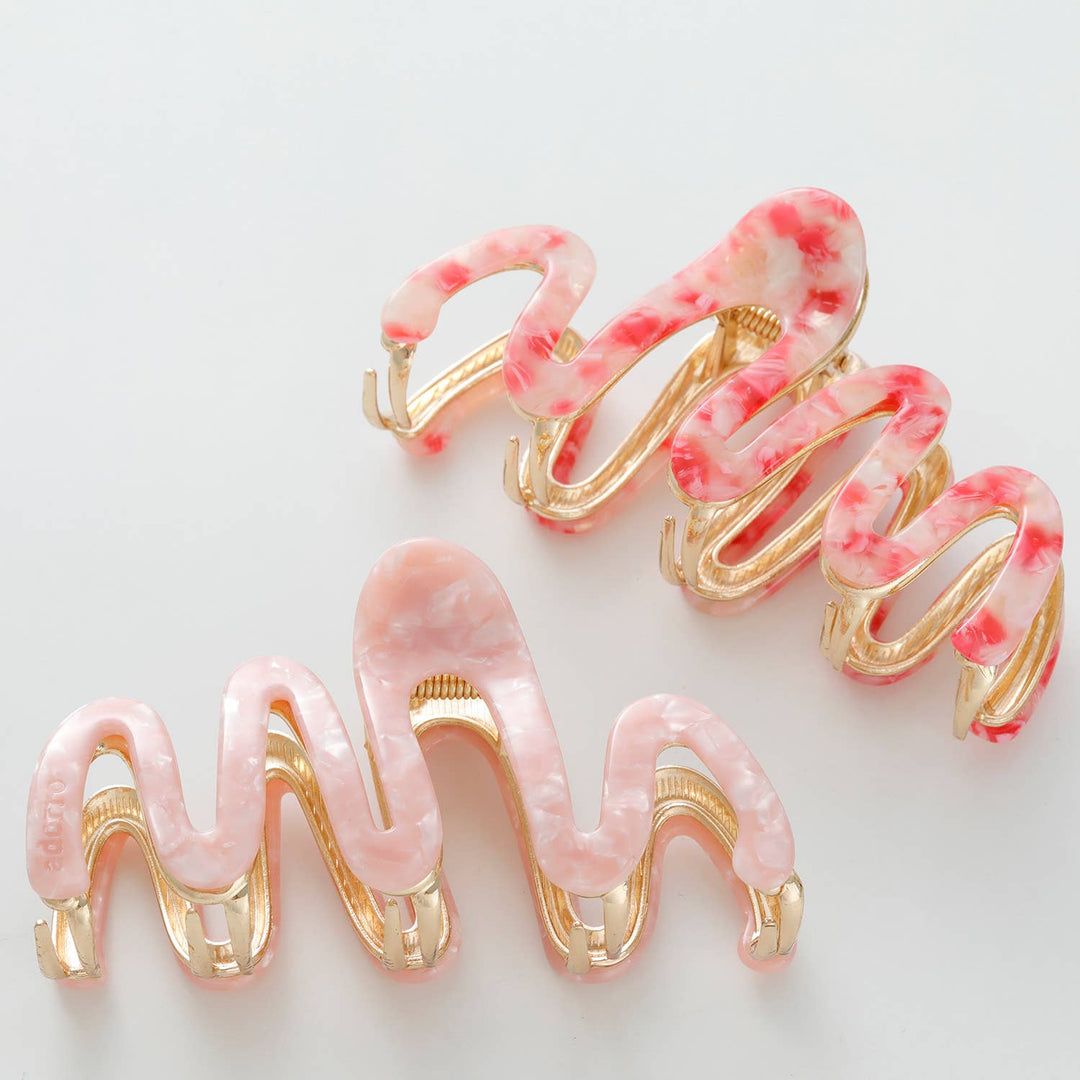 Willow Rosé Metal Squiggle Claw Clip - Large