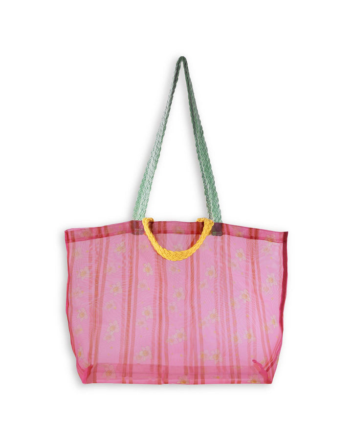 Mesh Market Bag, Floral Stripe