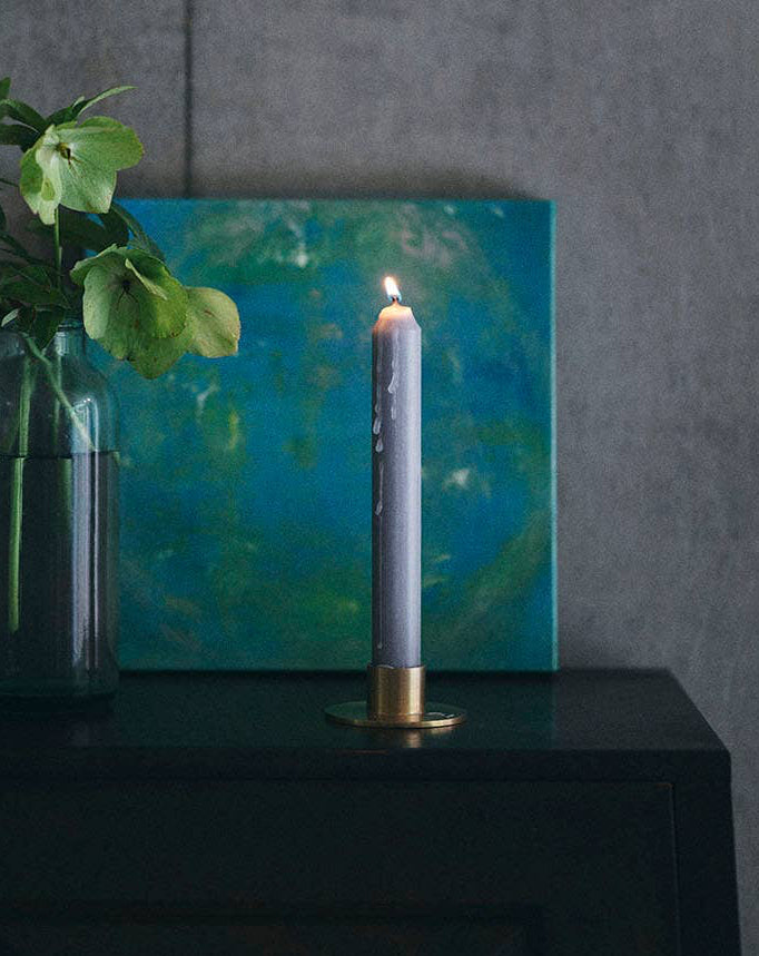 Round Brass Candle Holder