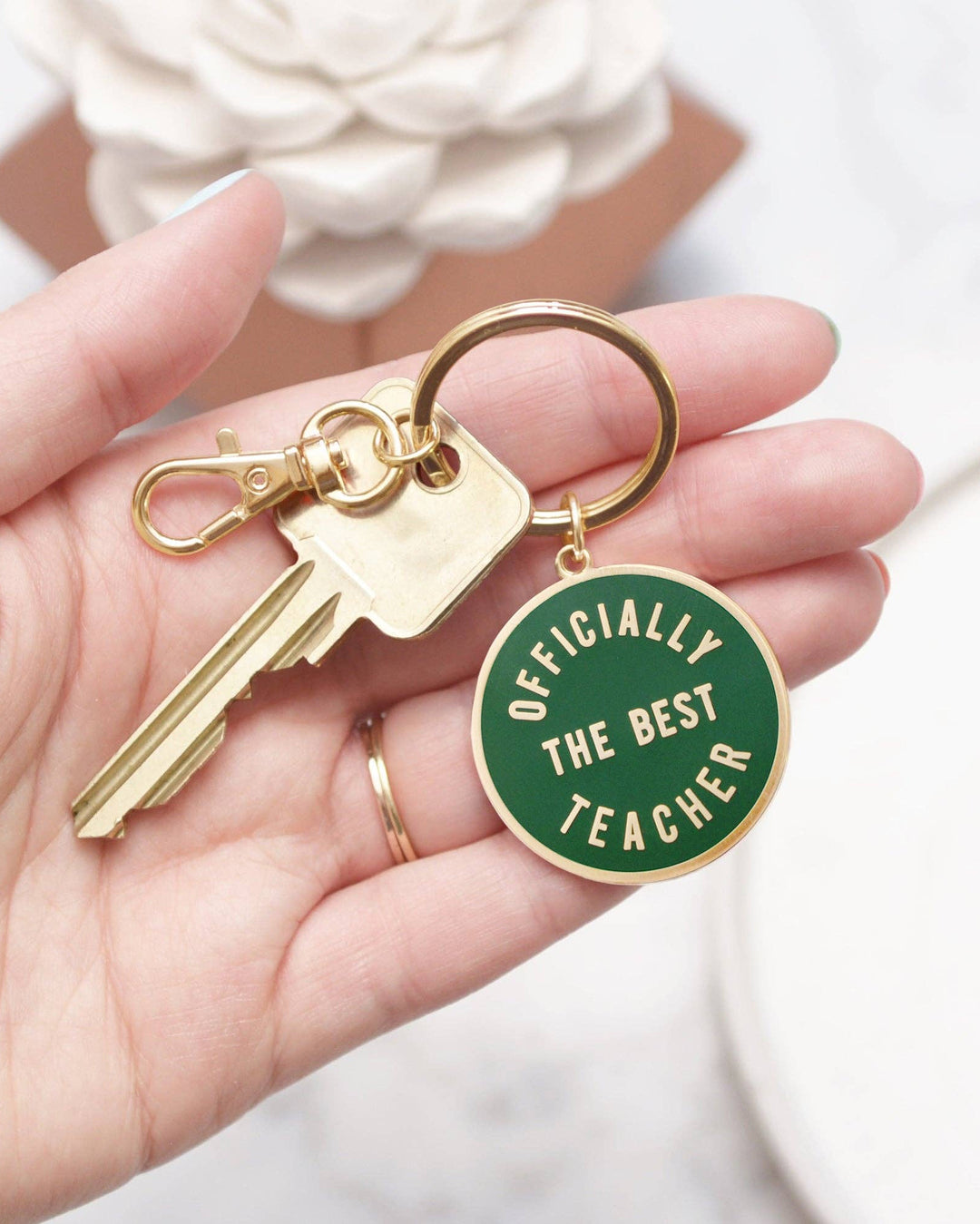 Officially the Best Teacher - Enamel Keyring