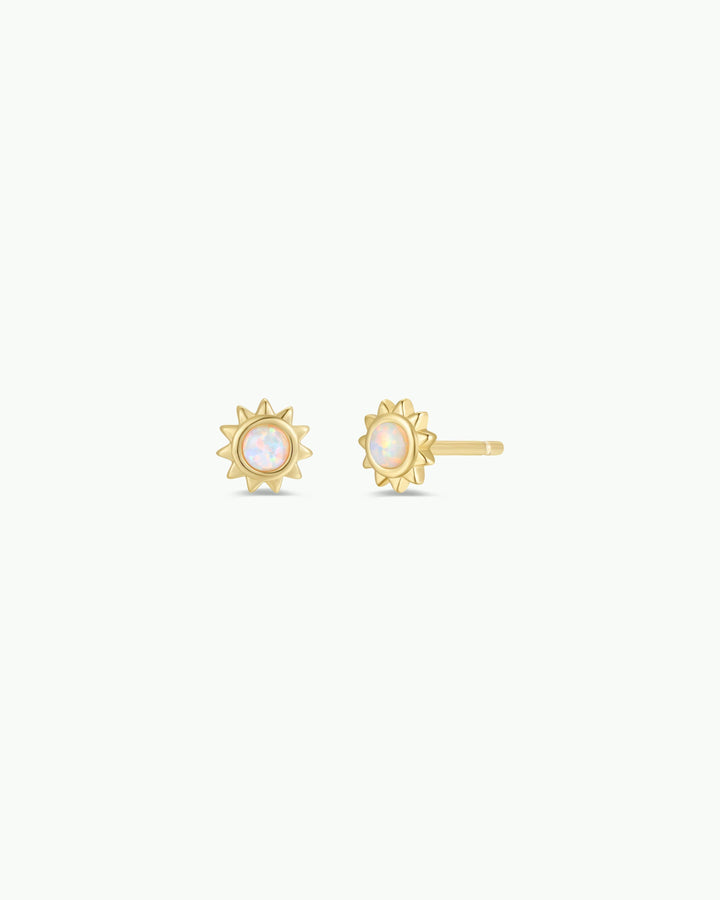Opal Sun Stud Earrings