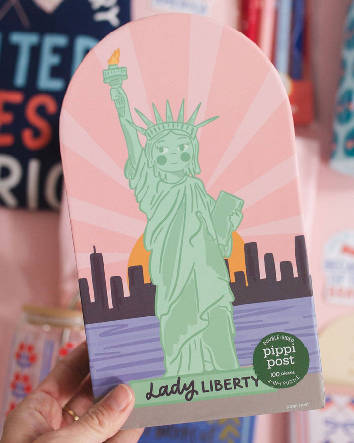 George Washington Lady Liberty - 100 Pc Double-Sided Puzzle
