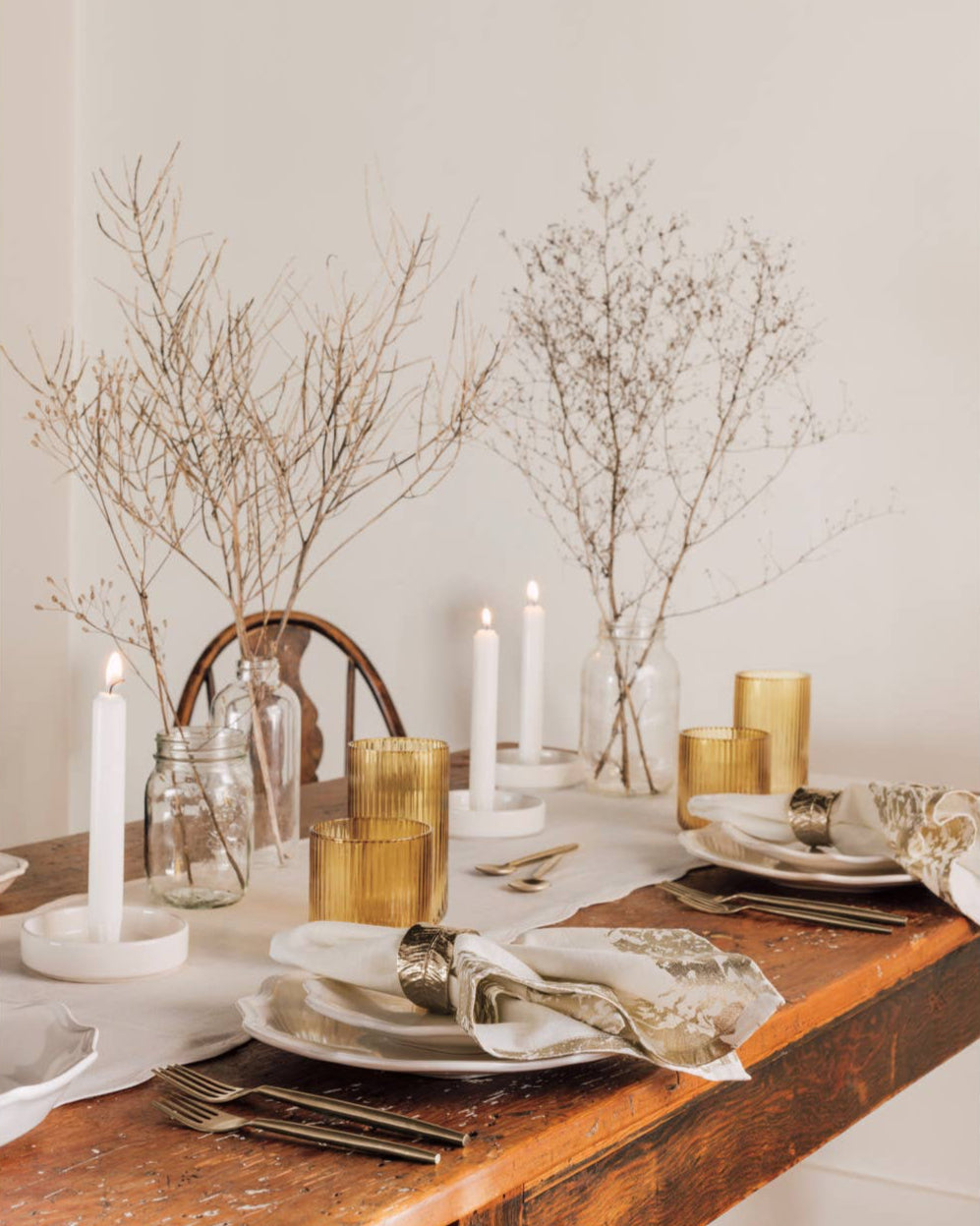 Amber Fluted Tumbler