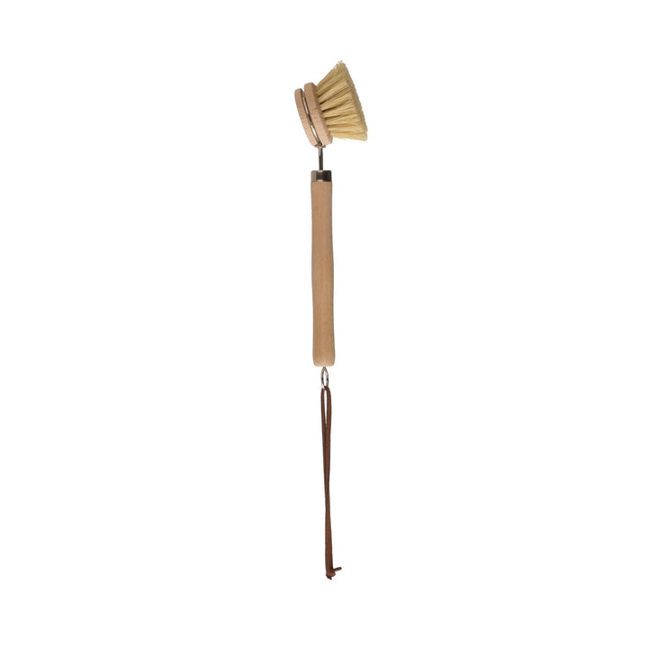 Beech Wood Dish Brush with Leather Strap