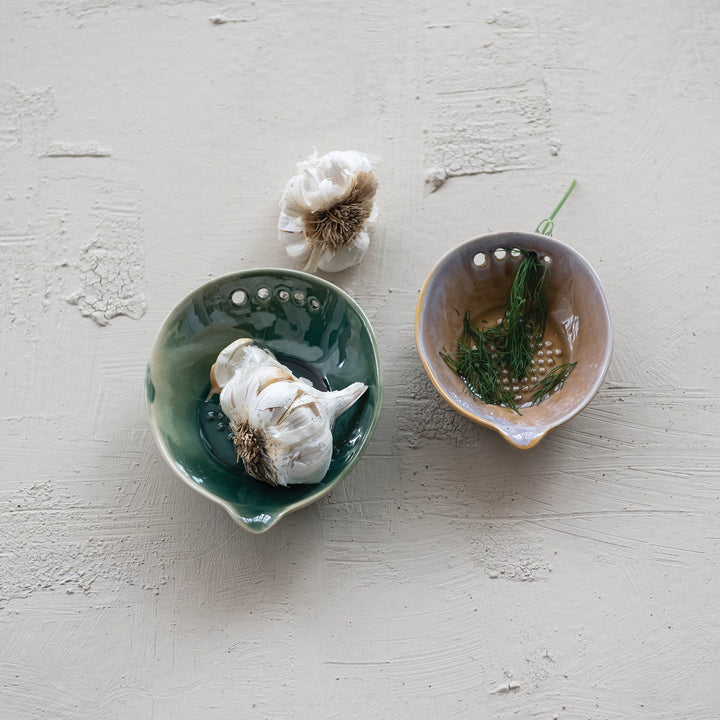 Stoneware Garlic Graters & Herb Stripper