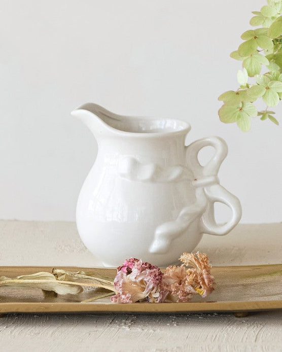 Bow Stoneware Pitcher