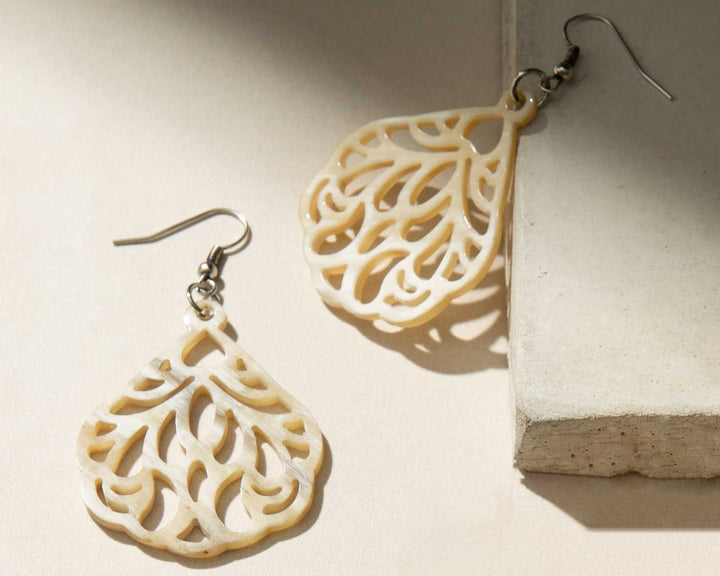 Carved Horn Calypso Earrings