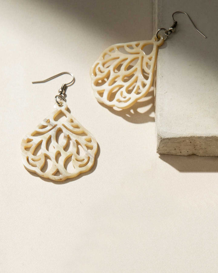 Carved Horn Calypso Earrings