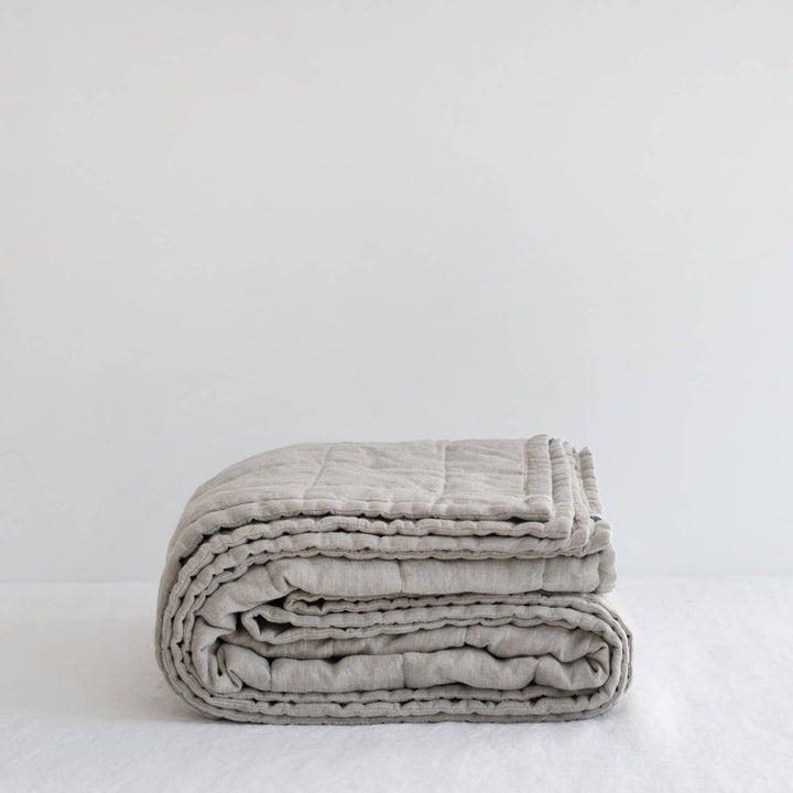 Melange Linen Quilted Blanket