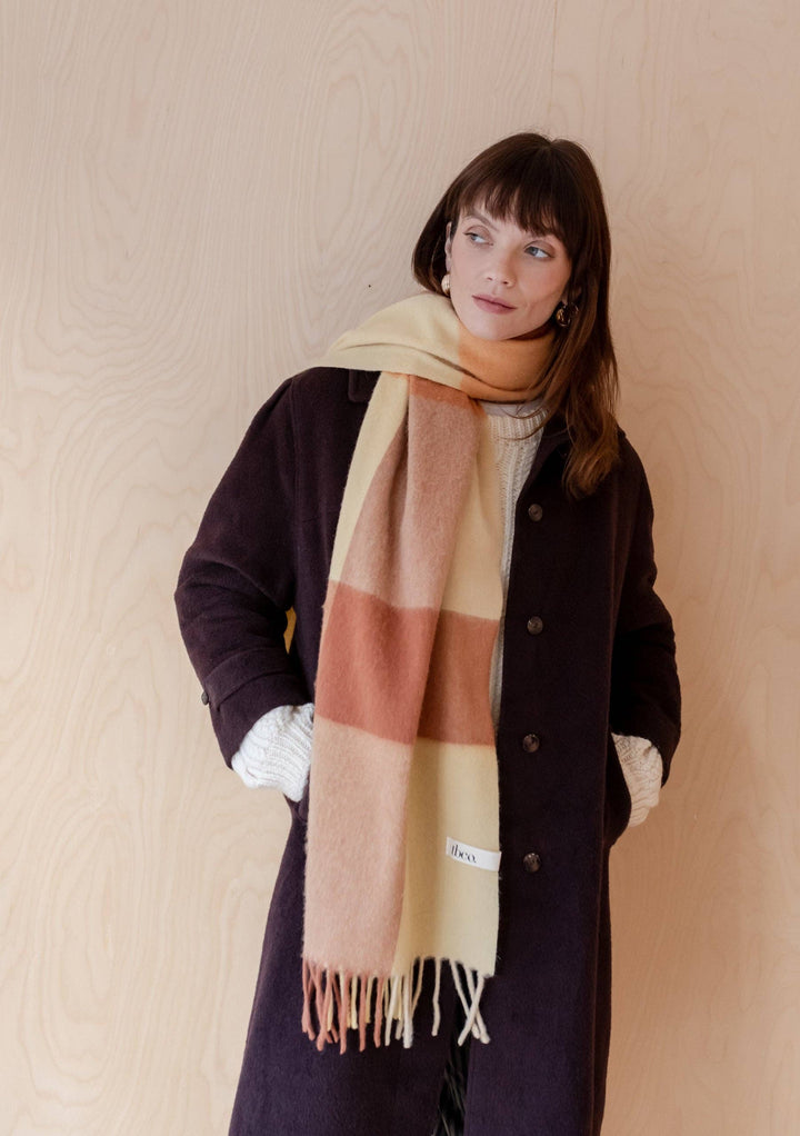 Buttermilk Block Lambswool Oversized Scarf