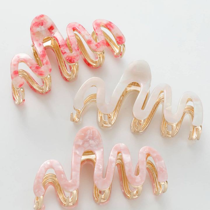 Willow Rosé Metal Squiggle Claw Clip - Large