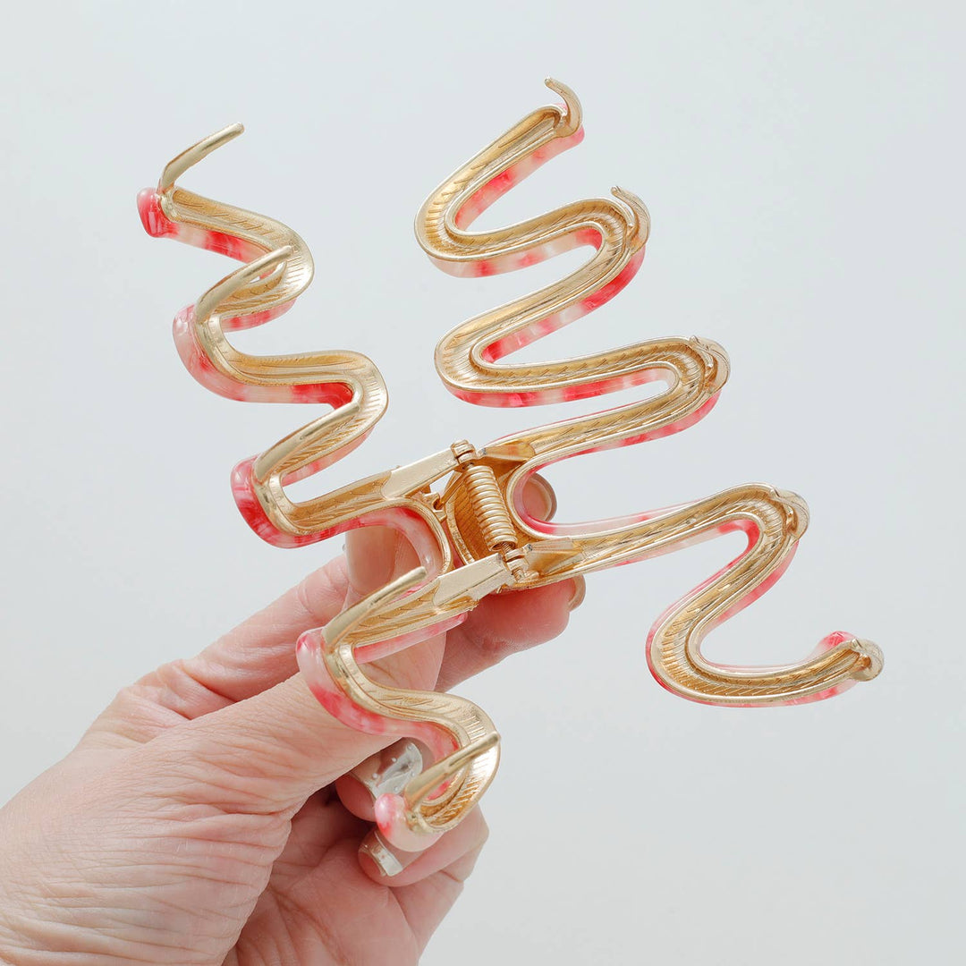 Willow Rosé Metal Squiggle Claw Clip - Large
