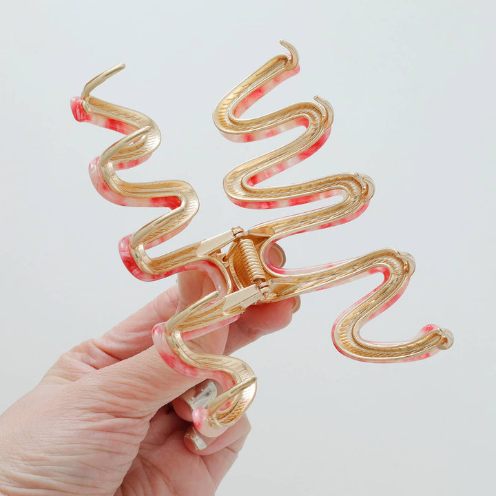 Willow Rosé Metal Squiggle Claw Clip - Large