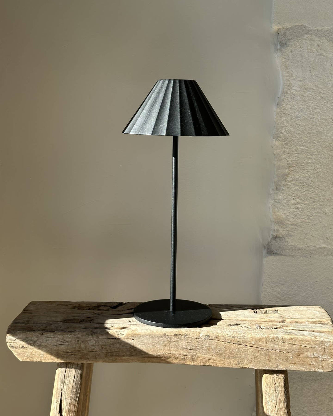 Ruffled Shade Cordless French Bistro Lamp
