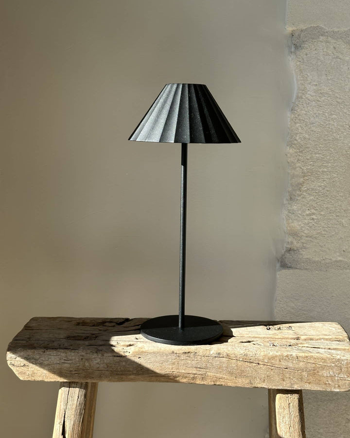 Ruffled Shade Cordless French Bistro Lamp